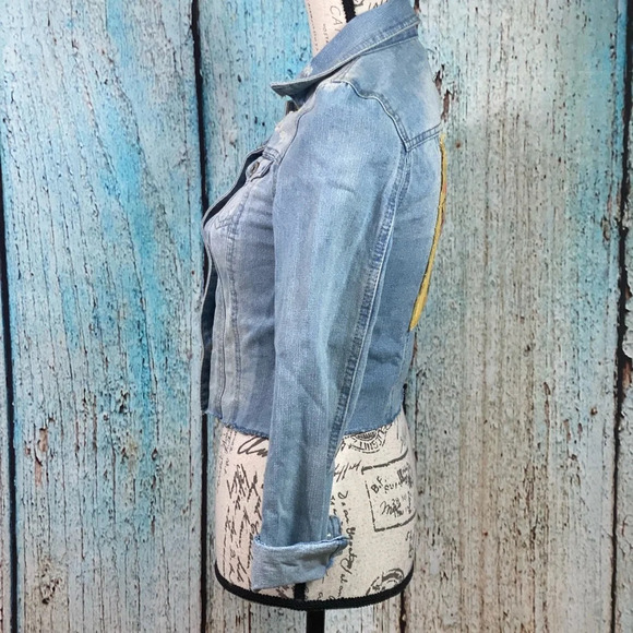 CI SONO Route 66 Cropped Embroidered Jean Jacket - Picture 11 of 12